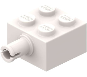 LEGO White Brick 2 x 2 with Pin and No Axle Hole (4730)