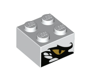LEGO White Brick 2 x 2 with Ultra Dragon Eyes (3003 / 44953)