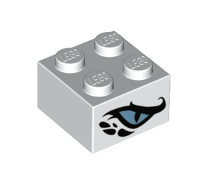 LEGO White Brick 2 x 2 with Ultra Dragon Eyes (3003 / 45002)