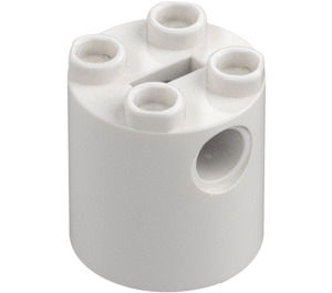 LEGO White Brick 2 x 2 x 2 Round with Bottom Axle Holder 'x' Shape '+' Orientation (30361)