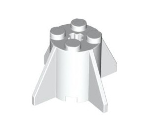 LEGO Blanco Ladrillo 2 x 2 x 2 Circular con Fins (4591)