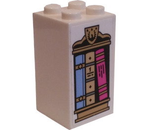 LEGO Wit Steen 2 x 2 x 3 met Bookcase Sticker (30145)