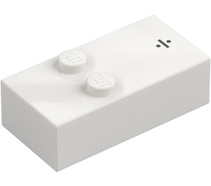 LEGO White Brick 2 x 4 Braille with Division "÷" (69374)