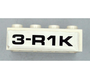LEGO White Brick 2 x 4 with 3-R1K Sticker (3001)
