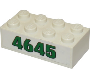 LEGO White Brick 2 x 4 with "4645" Sticker (3001)