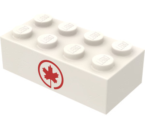 LEGO Biały Cegła 2 x 4 z Powietrze Canada logo (Wcześniej, bez podpór krzyżowych) (3001)