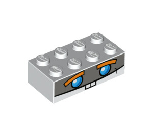 LEGO Bianco Mattoncino 2 x 4 con Viso con Denti (3001 / 34297)