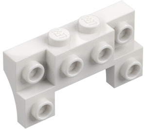 LEGO Vit Kloss 2 x 4 x 0.7 med Främre Knoppar och tunna sidobågar (14520)