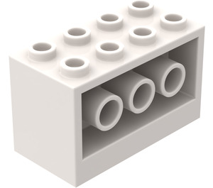 LEGO Bianco Mattoncino 2 x 4 x 2 con Fori su Lati (6061)