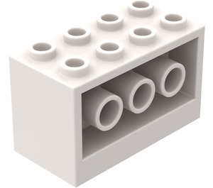 LEGO White Brick 2 x 4 x 2 with Holes on Sides (6061)
