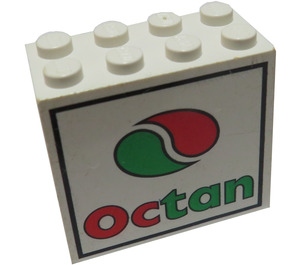 LEGO blanc Brique 2 x 4 x 3 avec Octan logo (30144)