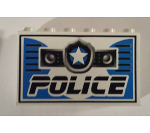 LEGO blanc Brique 2 x 6 x 3 avec 'Police' (6213)
