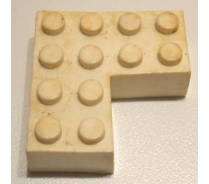 LEGO Wit Steen 4 x 4 Hoek zonder buizen aan de onderzijde