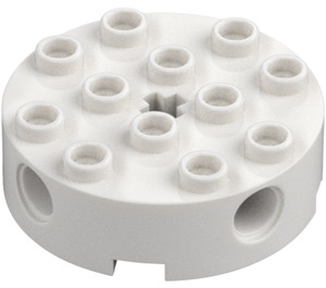 LEGO White Brick 4 x 4 Round with Holes (6222)