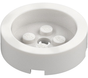 LEGO hvid Klods 4 x 4 Rund med Recessed Centrum (68325)