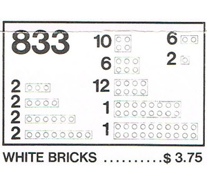 LEGO blanc Bricks Parts Pack 833