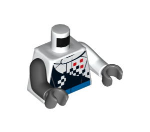 LEGO White Buggy Driver Minifig Torso (973 / 76382)