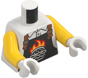 LEGO Бяло Burger Chef минифиг Торс (973 / 76382)