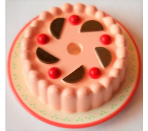 LEGO Weiß Cake mit Chocolate Chips und rot Cherries (33013)