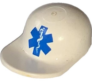 LEGO blanc Casquette avec Bleu EMT Star of Life logo avec Longue visière plate (4485)