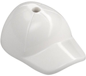 LEGO White Cap with Short Curved Bill with Hole on Top (11303)