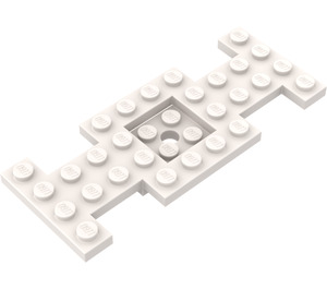 LEGO White Car Base 10 x 4 x 0.7 with Center Hole