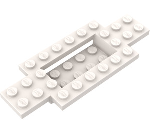 LEGO Wit Auto Basis 10 x 4 x 2/3 met 4 x 2 Centre Well (30029)