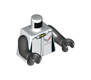 LEGO Bianco Chevrolet Corvette Z06 Autista Minifigure Busto (973 / 76382)