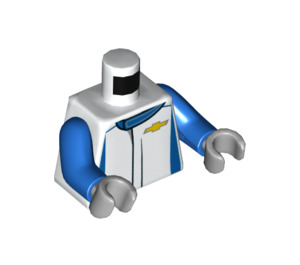 LEGO blanc Chevrolet Racing Speed Champions Racer Minifig Torse (973 / 76382)