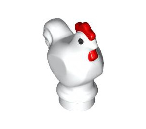 LEGO White Chicken with Red (Wide Base) (1413 / 103915)