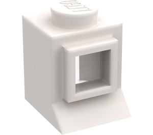 LEGO White Classic Window 1 x 1 x 1 with Fixed Glass, Extended Lip, Solid Stud