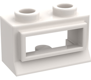 LEGO White Classic Window 1 x 2 x 1 Long Sill, No Glass