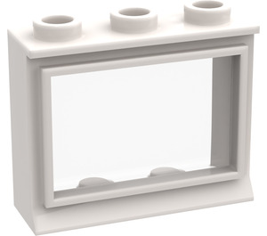 LEGO Vit Classic Fönster 1 x 3 x 2 med Fixed Glas och kort fönsterbräde