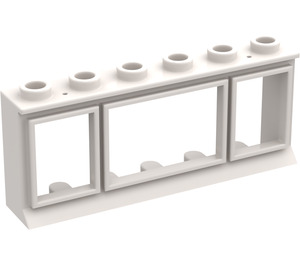 LEGO Weiß Classic Fenster 1 x 6 x 2 mit verlängerter Lippe und mit Scheibe (645)