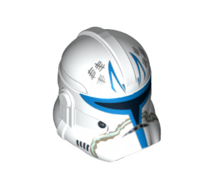 LEGO White Clone Trooper Helmet (Phase 2) with Blue and Tan Markings (11217 / 13651)