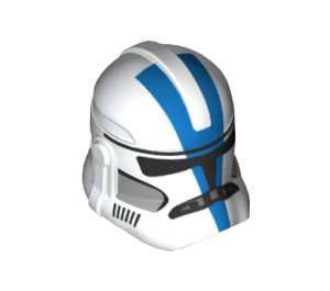 LEGO Blanc Clone Trooper Casque (Phase 2) avec Bleu Rayures (11217 / 68713)