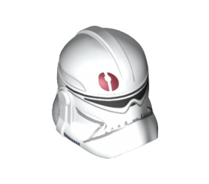 LEGO Weiß Clone Trooper Helm (Phase 2) mit rot Kreis (11217 / 15782)