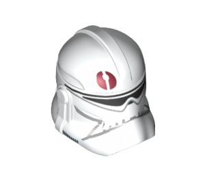 LEGO Blanc Clone Trooper Casque (Phase 2) avec Rouge Cercle (11217 / 15782)