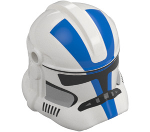 LEGO White Clone Trooper Helmet with Holes with Blue Stripes (11217 / 91757)