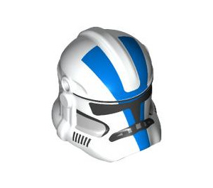 LEGO White Clone Trooper Helmet with Holes with Blue Stripes (11217 / 91757)