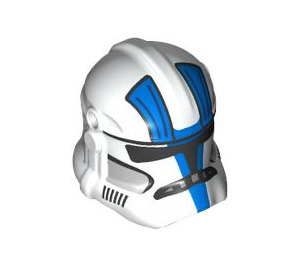 LEGO Wit Clone Trooper Helm met Gaten met Blauw Strepen en Grijs (11217 / 100512)