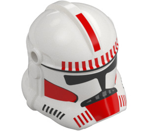 LEGO Weiß Clone Trooper Helm mit Löcher mit Coruscant Wache Rot Markierungen (11217 / 104263)