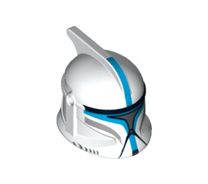 LEGO White Clone Trooper Helmet with Holes with Dark Azure Stripes (20198 / 61189)