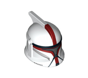 LEGO White Clone Trooper Helmet with Holes with Dark Red Markings (14330 / 61189)