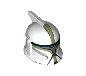 LEGO Blanc Clone Trooper Casque avec des trous avec Olive Vert Marquages pour Clone Trooper Sergeant (12781 / 61189)