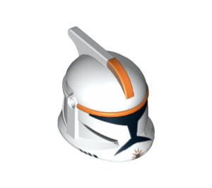 LEGO Weiß Clone Trooper Helm mit Löcher mit Orange Streifen (61189 / 63580)