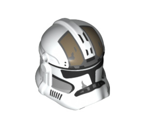LEGO White Clone Trooper Helmet with Holes with Phase 2 Clone Gunner Tan Pattern (11217 / 100653)