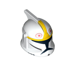 LEGO White Clone Trooper Helmet with Holes with Yellow Clone Pilot Pattern (61189 / 63150)