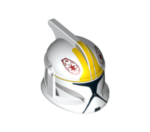 LEGO White Clone Trooper Helmet with Holes with Yellow Marking (14344 / 61189)