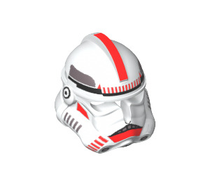 LEGO blanc Clone Trooper Casque avec rouge Stripe / rouge Mouth Markings (58788)